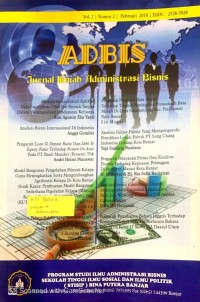 Image of ADBIS: JURNAL ILMIAH ADMINISTRASI BISNIS VOLUME 2 NOMOR 2