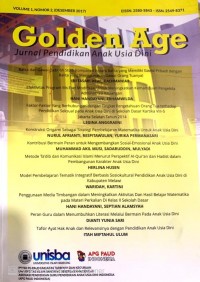 Image of GOLDEN AGE: Jurnal Pendidikan Anak Usia Dini VOLUME 1 NOMOR 2