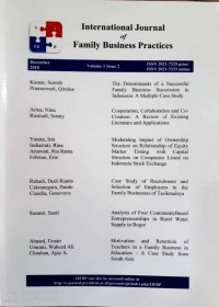 Image of INTERNATIONAL JOURNAL OF FAMILY BUSINESS PRACTICES: VOLUME 1