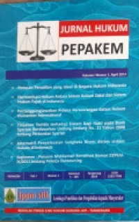 Image of JURNAL HUKUM PEPAKEM: VOL 3, NOMOR 1