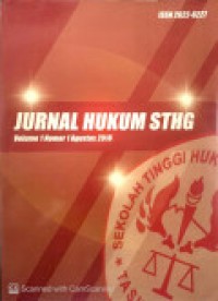 Image of JURNAL HUKUM STHG: VOLUME 1 NOMOR 1