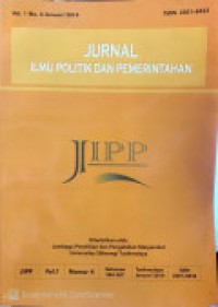 Image of JURNAL ILMU POLITIK DAN PEMERINTAHAN: VOLUME 1 NOMOR 4