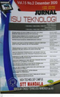 Image of JURNAL ISU TEKNOLOGI: VOLUME 15 NOMOR 2 DESEMBER 2020