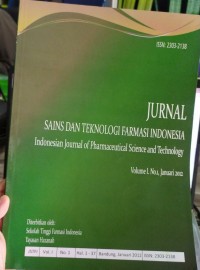 Image of JURNAL SAINS DA TEKNOLOGI FARMASI INDONESIA: VOLUME 1: NOMOR 1