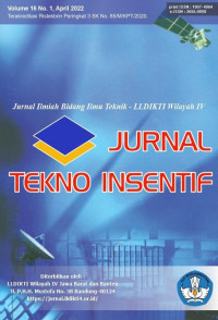 Image of JURNAL TEKNO INSENTIF VOLUME 16 NO. 1 APRIL 2022