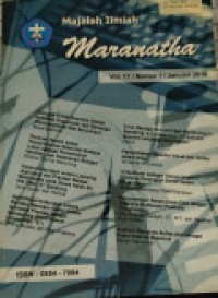 Image of MAJALAH ILMIAH MARANATHA: VOLUME 17 NOMOR 1