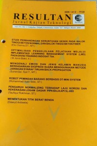 Image of RESULTAN: JURNAL KAJIAN TEKNOLOGI: VOLUME IV NOMOR 1