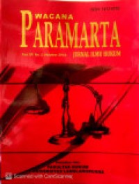 Image of WACANA PARAMARTA JURNAL ILMU HUKUM: VOLUME XV NOMOR 2