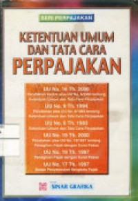 UU No:16/2000 Ketentuan Umum dan Tata Cara Perpajakan