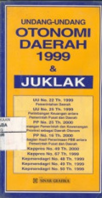 UU OTDA Tahun 1999 Dan Juklak